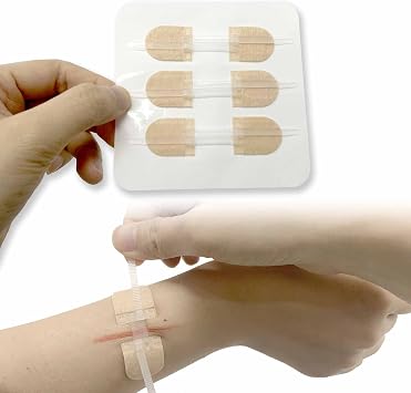 Emergency Wound Care Closures Band Aid, Zip Repair Without Stitches Sutures Adhesive Bandages for First Aid, Brown,3 Pcs 70 * 22mm
