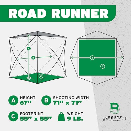 Barronett Blinds® Road Runner™, Lightweight Pop-Up Hub Hunting Blind 67” Tall, Zipperless Silent Windows, Shoot-Through Mesh, Bloodtrail® Backwoods Camo, RR201BW by Barronett Blinds - Used condition - Image 6
