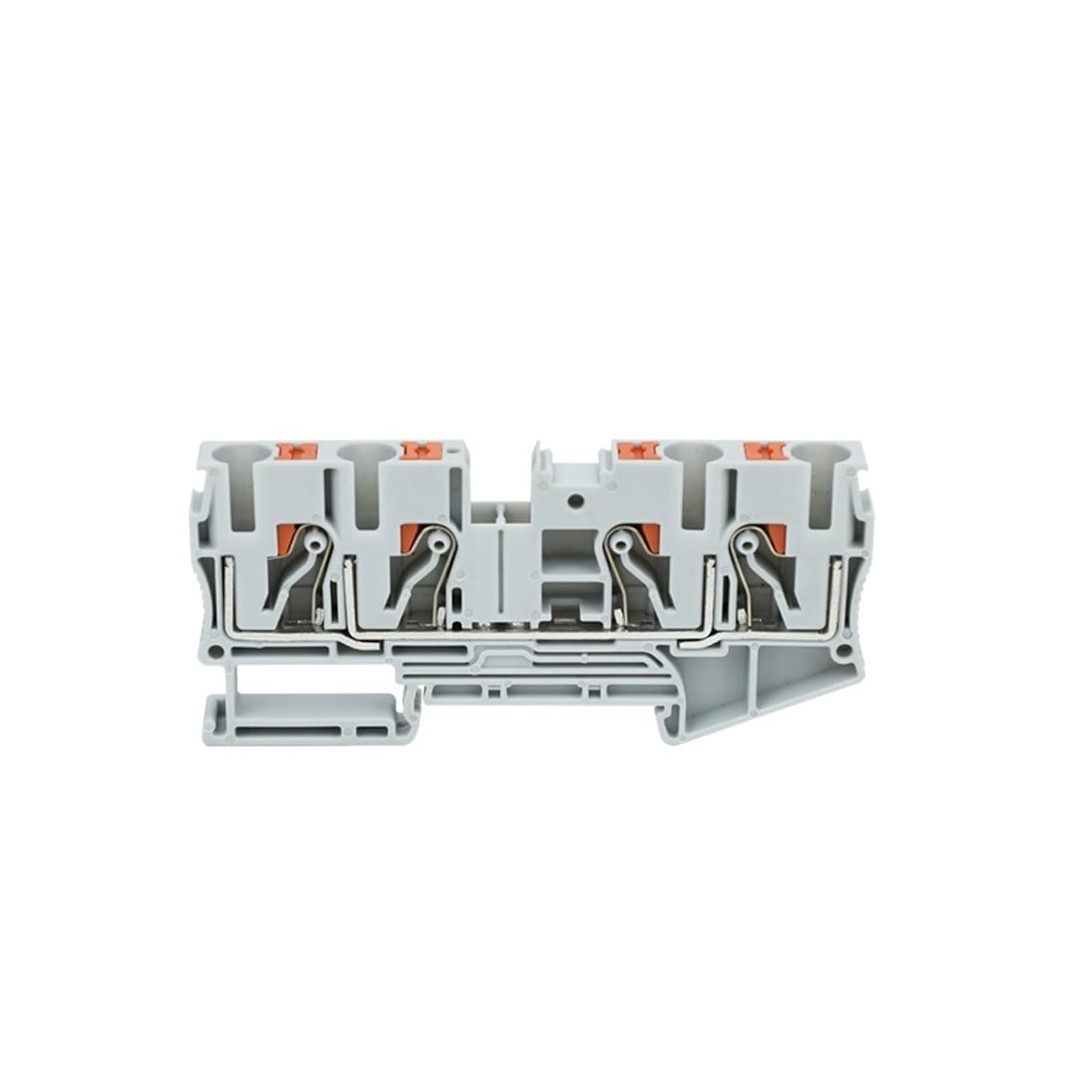 PT6-QU Push in Terminal Block 6mm² Electrical Cable Connect Din Rail 4 Wires 10Pcs(PT6-QU Gray)