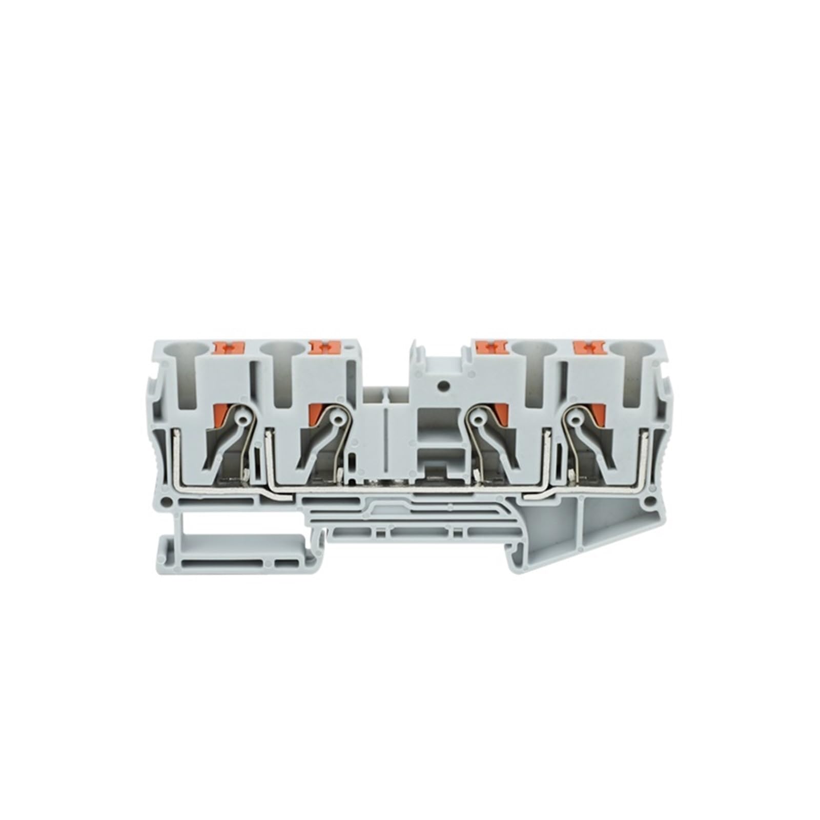 Morsettiere a pressione PT6-QU 6 mm² per cavo elettrico, collegamento a guida DIN, 4 fili, 10 pezzi (PT6-QU ORANGE)