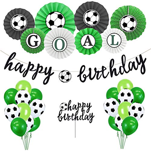 Hombae Soccer Birthday Party Decorations Supplies, Soccer Ball Birthday Party Supplies, Soccer Ball Birthday Banner Cake Topper Balloons For Girls Boys Kids 1St 2Nd 3Rd 4Th Bday Decor. #TOP1