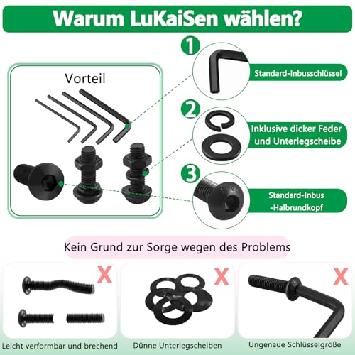 860 Stück M2 M3 M4 M5 Schrauben Set, Innensechskantschrauben Muttern Set, Linsenkopf Sechskantschrauben mit Muttern und Unterlegscheiben Set, Gewindeschrauben Fahrrad Maschinenschrauben Sortiment Set