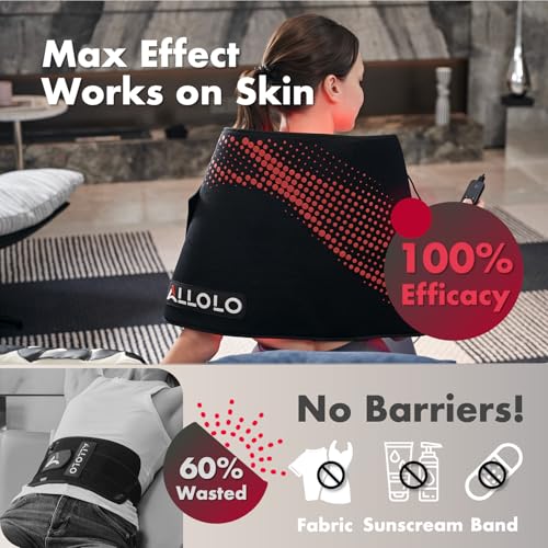 Image of ALLOLO Red Light Therapy for Body, 3 in 1 LEDs Red Light Therapy Belt with Timer Remote Control, 660nm 850nm Infrared Light Therapy Pad for Body Waist Shoulder Knee, 32.7 inch x 15.7 inch Large Area