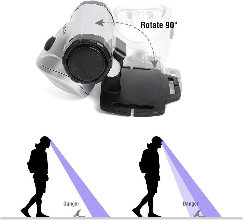 EverBrite Black Light Headlamp UV Blacklight for Spot Scorpions, Pet Urine and Stain Detection, 4 Modes 395-400nm Purple Light with Adjustable Headband, 3 Batteries Included