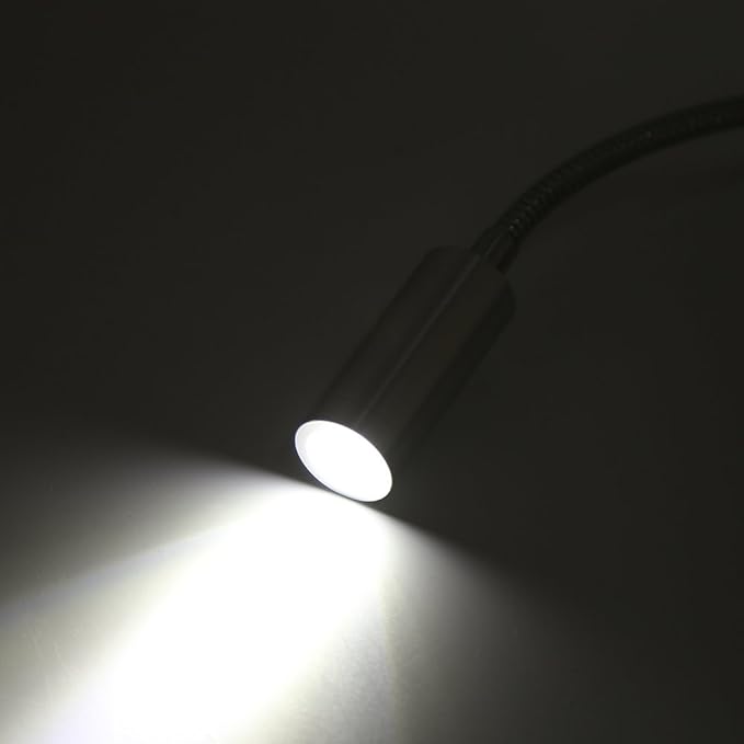 Tnfeeon Leeslamp voor Bed, LED Wandlamp met Flexibele Zwanenhals, 3W Koel Wit Licht, Minimalistisch Design voor Hoofdeinde, Kantoor, Studio, Hotels photo 2
