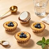 YPLANGENT 20 sztuk foremek do tarty, foremek do tarteletów, mini foremek do tartek, mini foremek do tarty, ze stali nierdzewnej 430 z pędzelkiem do pieczenia - do tarteletów, quiche, muffinek i mini