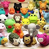 35 Pcs Non-Toxic Pencil Eraser Removable Assembly Animal Eraser for Games Prizes, Kids Puzzle Toys