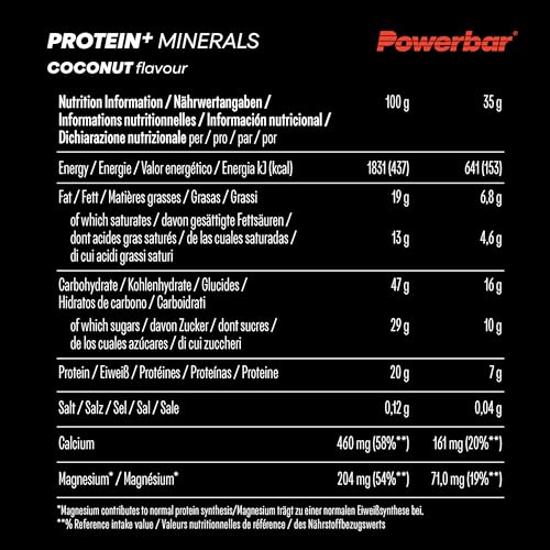 Powerbar Protein Plus + Minerals Coconut 30X35G - Barra Proteica + Magnesio Calcio E Minerali - 6