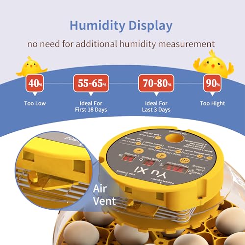 YuXi Incubadora de 16 ovos para incubação, aplicativo rastreia temperatura e umidade, uso para galin