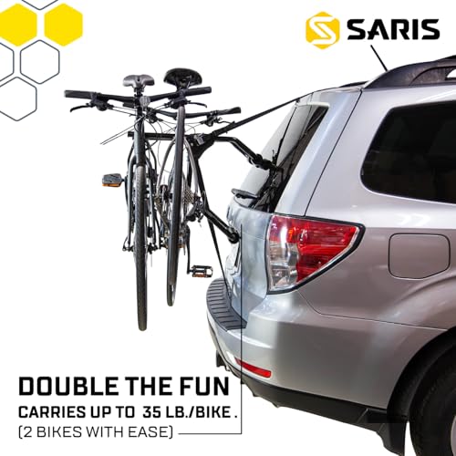 Saris Guardian Trunk 2-Bike Rack - Foldable and Compact, American-Made Steel, Easy Assembly, Secure Bike Transit, Fits Most Sedans, Hatchbacks, Vans for 2 Bikes up to 35 lbs. Each