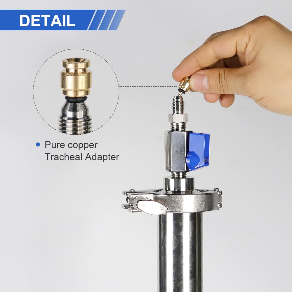 45G Vakuumkammer-Kit aus Edelstahl Closed Loop Extractor Stainless Steel Vacuum Tube Kit with Tripod for Plant Purification and Extraction, Laboratory Extraction Tanks