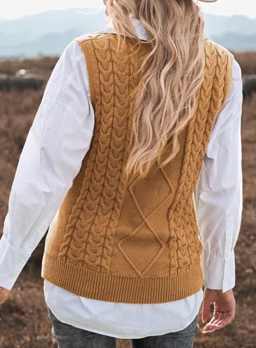 Image of EVALESS Oversized Sweater Vest for Women V Neck Sleeveless Solid Color Loose Pullover Sweater