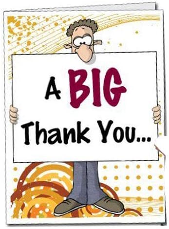 VictoryStore Jumbo 3 Foot Thank You Card, Big Nose 2 feet x 3 feet Card, Ships In Jumbo Envelope, (Stock Text, 12428)