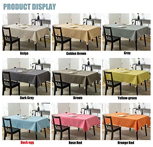 Nappe carrée oeuf de canard en lin mélangé, textile raffiné pour table de réception - 2