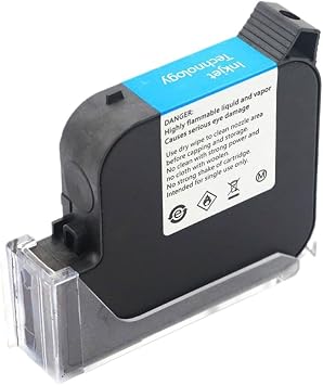 25.4mm Handheld Inkjet Printer Ink Cartridge Compatible with Various Inkjet Printers Fast Dry Adhesion Ink in White Yellow Black Red Blue Green and Invisibility Colors25.4mm Blue