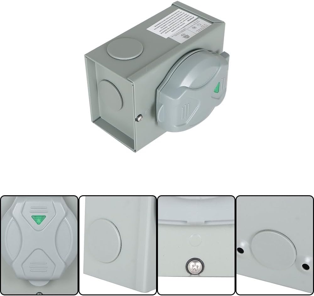 3Prong 50 Amp Generator Inlet Box NEMA SS2-50P Power Inlet Box for 125/250 VoltOEM Genuine Replacement