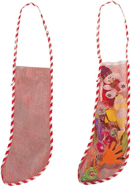 CRAFTY CAPERS 12 45cm Empty Mesh Style Christmas Pet or Toy Stockings to Fill