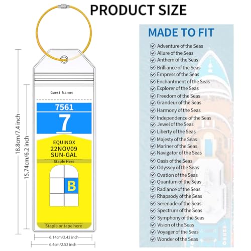 royal caribbean amp celebrity luggage tag holders with cruise lanyards - zip seal clear holders and badge holders for ship cards 6 tag holders  3 lanyards