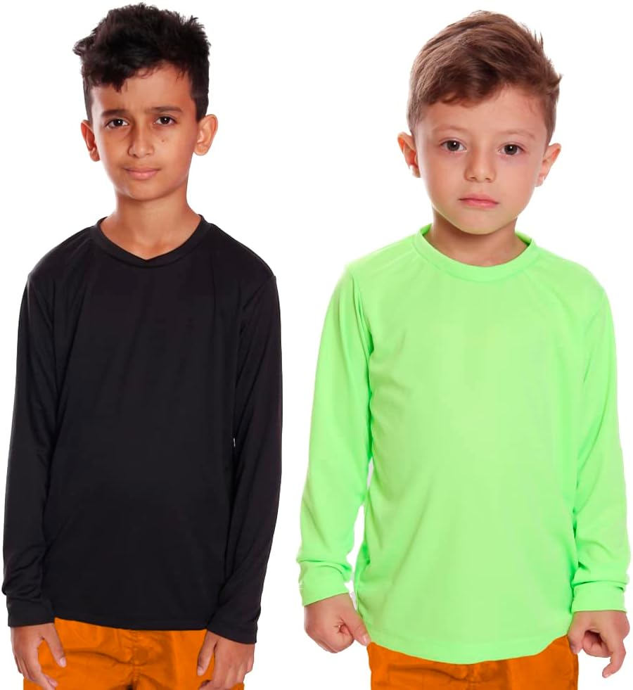 Kit 2 Camisetas Infantil Menino Proteção UV Térmica Solar Manga Longa Camisa Praia Esporte