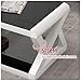 Modern Rectangle Coffee Table Coffee Table With Round Corners 2 Tier Coffee Table With Storage Shelf Rectangular Center Table For Living Room Farmhouse Style Glass Material Tea Table(Coffee table-f,12