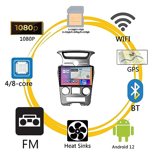 Reproductor multimedia Android 12 con Bluetooth y RDS para KIA Carens 2007-2011 4