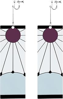 2 Pair Tanjiro Earrings for Women Anime Cosplay Earring Acrylic Hanafuda Earrings Jewelry Gift