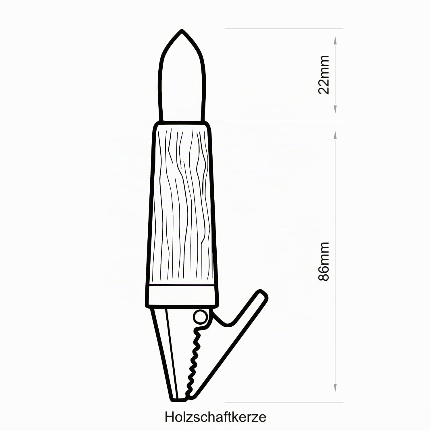 CLGarden Premium NARVA Kerzen Lichterkette Holzlichterkette 20 Schaftkerzen Holz Kirsche Weihnachtsbaum Beleuchtung Glas warm weiß elektrisch 230V innen