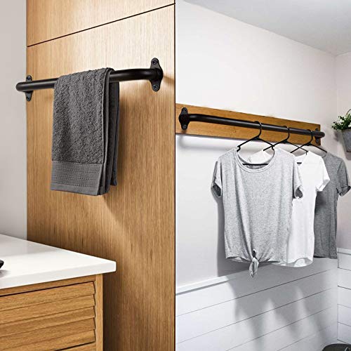 Purife 12 Inch Metal Industrial Pipe Wall Handrail - Pipe Barn Door Pull Handle, Staircase Steps Handrail, Indoor & Outdoor Deck Hand Rail, Safety Grab Bar (Matte Black) #TOP4