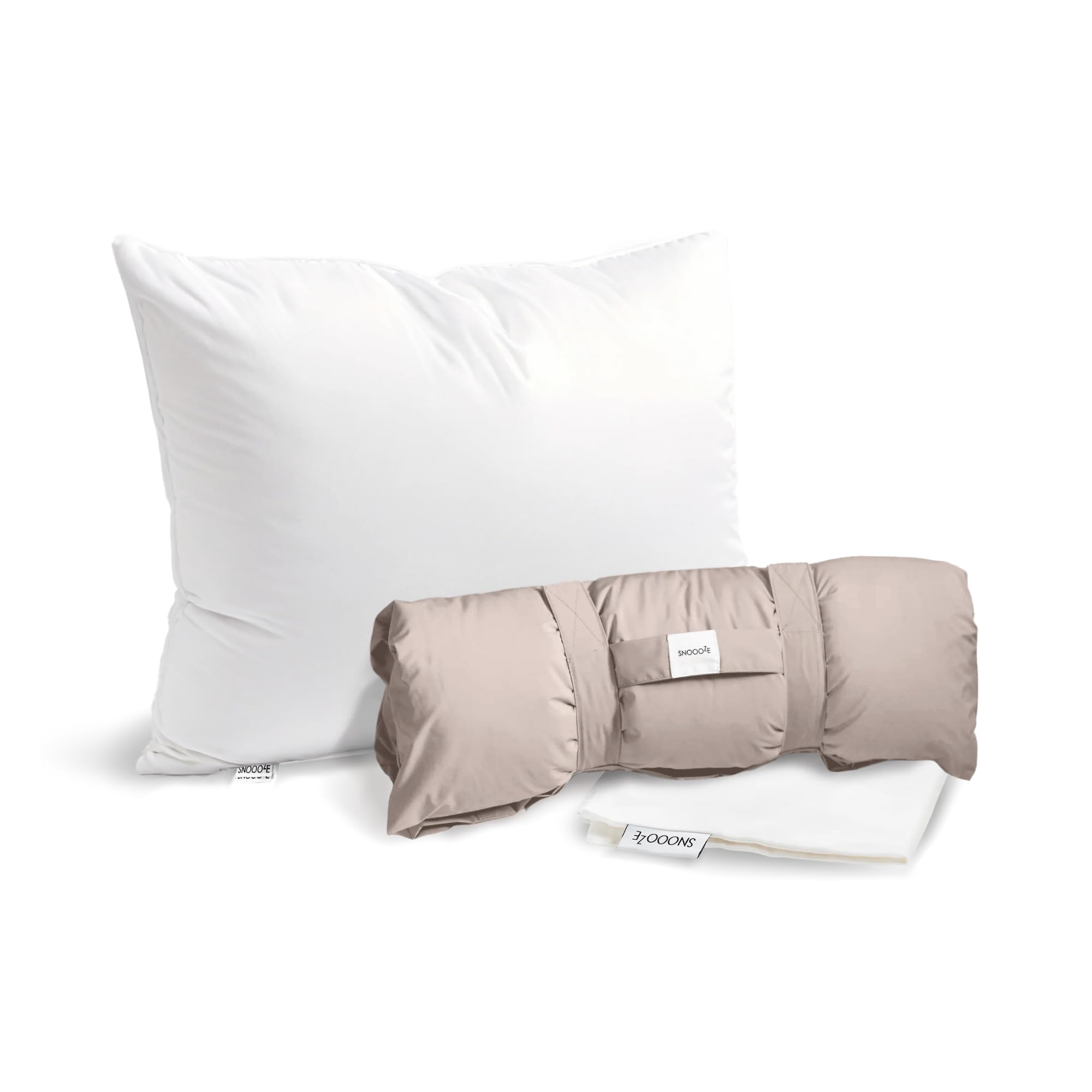 SnooozeGo Duck Down Travel Pillow – Soft Feather Pillow for Airplane, Hotel, or