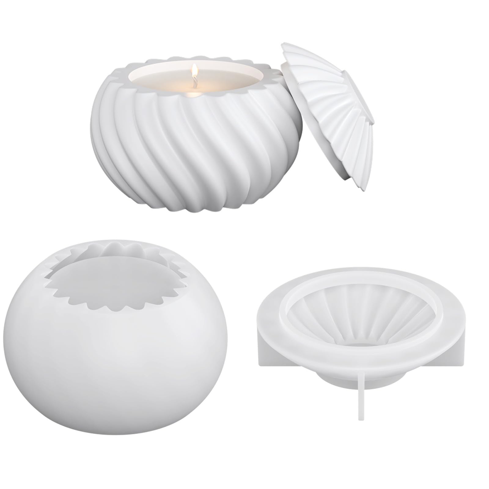 Limtula Candlestick Epoxy Casting Silicone Mold for Jewelry Box, Trinket Container, Home Decors Tealight Holder Resin Mold Tealight Holder Resin Molds