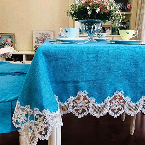 Nappe en lin rectangulaire 140x200 dentelle petite nappe de table à thé - 4