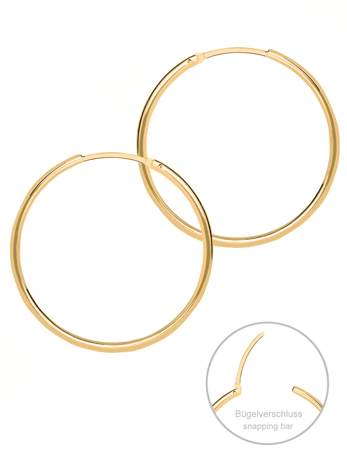 MyGold Orecchini a Cerchio Oro Giallo Autentico 333 Oro (8 Carati) Ø 30mm Orecchini da Donna Paloma Blanca C-04112-G301-30mm/1.5mm