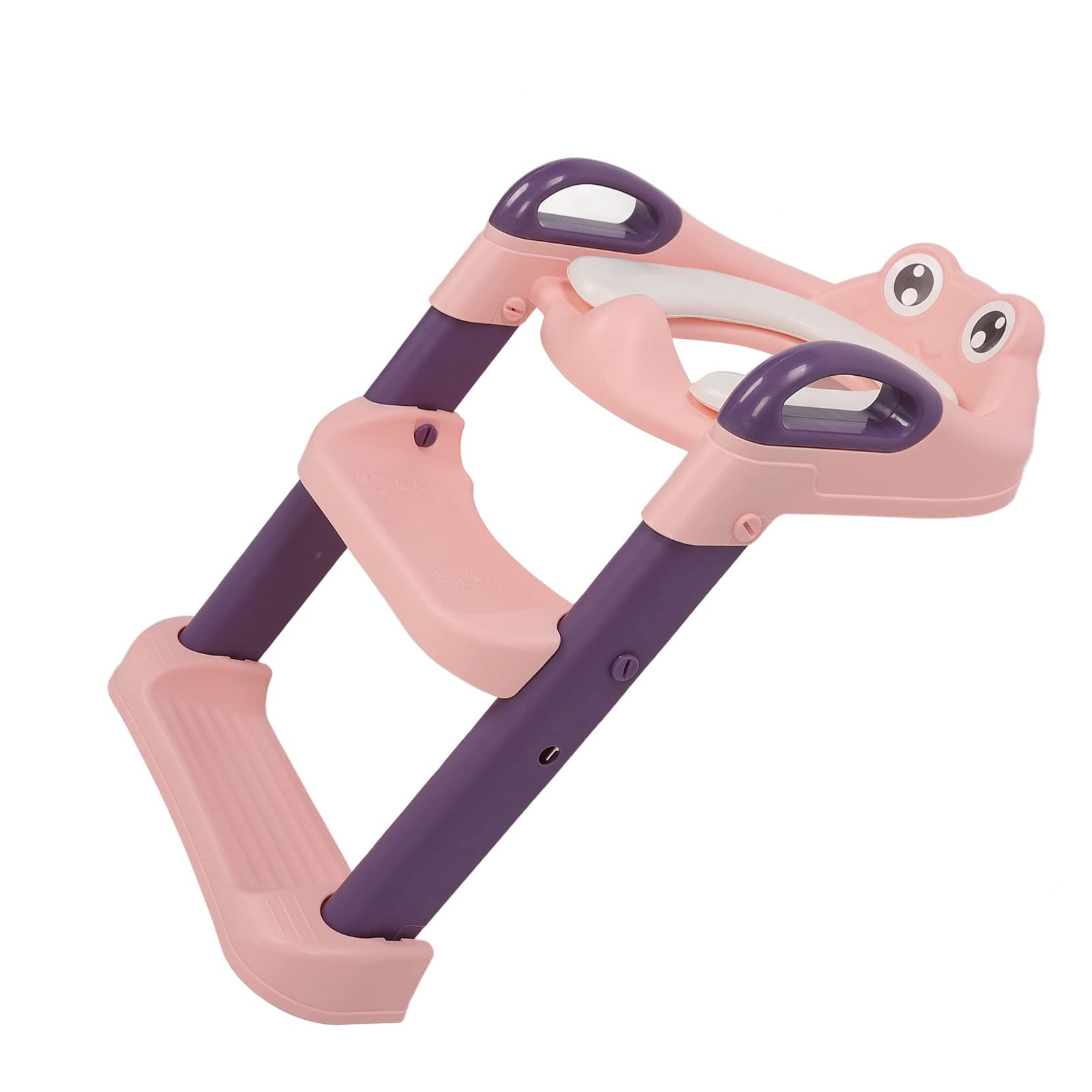 Asiento de Inodoro para Niños con Escalera, Seguro y Antideslizante para Uso Independiente en el Inodoro, Ideal para Niños Pequeños, Material de PVC Suave, Ajustable (PINK)