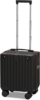 [Uevmo] スーツケース 旅行ケース USB充電コネクタ付き コンパク ミニスーツケース 機内持込 超軽量静音 360°回転 耐衝撃 人気 日帰り 学生 旅行 ビジネス 出張 (ブラック,14インチ)