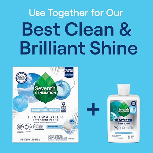seventh generation power dishwasher rinse aid fragrance free 8 fl oz pack of 9