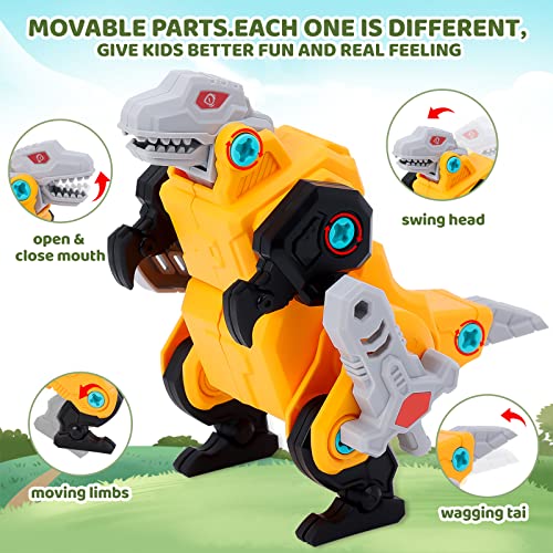 Toys For 5 Year Old Boys, Dinosaur Toys For Kids 3-5, Stem Transformer Toys 4 In 1 Take Apart Robot Toys With Electric Drill, Building Toys For Boys 4-6 5 Year Old Boy Birthday Gift Ideas 6 Year Gifts #TOP4