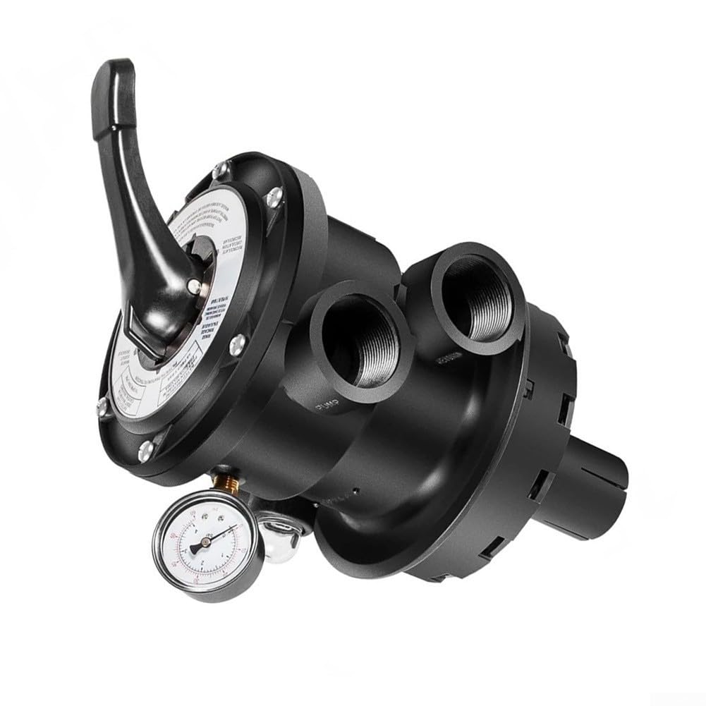 Minhe Válvula multipuerto de repuesto SP0714T de 1.5 pulgadas, montaje superior para filtro de arena Hayward Pro Series, color negro