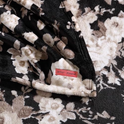 Image of Betsey Johnson - Blanket, Buttery-Soft Throw Blanket for Couch or Bed, Boldly Plush & Oversized Bedding (Vintage Floral Black, 50 inch x 70 inch)