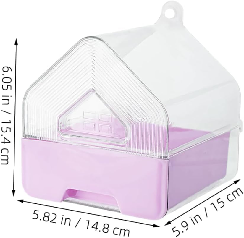 Totority 2pcs Clear Bird Bathtub: with Multi Function Design Hanging Parrot Bath Box for Small Birds Budgie Cage Accessories Pet Bath Basin for Drinking Feeding