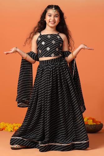 Image of Fashion Dream Girl Georgette Readymade Lehenga Choli With Dupatta