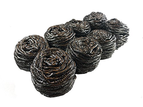 Clutch Productions Premium Stainless Steel Scourer Sponge Scrubbers - Pack of 8-40 Gram Weight