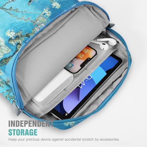 Image of TiMOVO 9-11 inch Tablet Sleeve Bag Carrying Case with Strap, Apricot Blossom | Fits iPad A16 11 inch, Pad Air 11 /5th & 4th 10.9 inch, 10th Gen /10.2 inch, Galaxy Tab A11 Plus, Multi-Pocket, Handle, Padded Protection