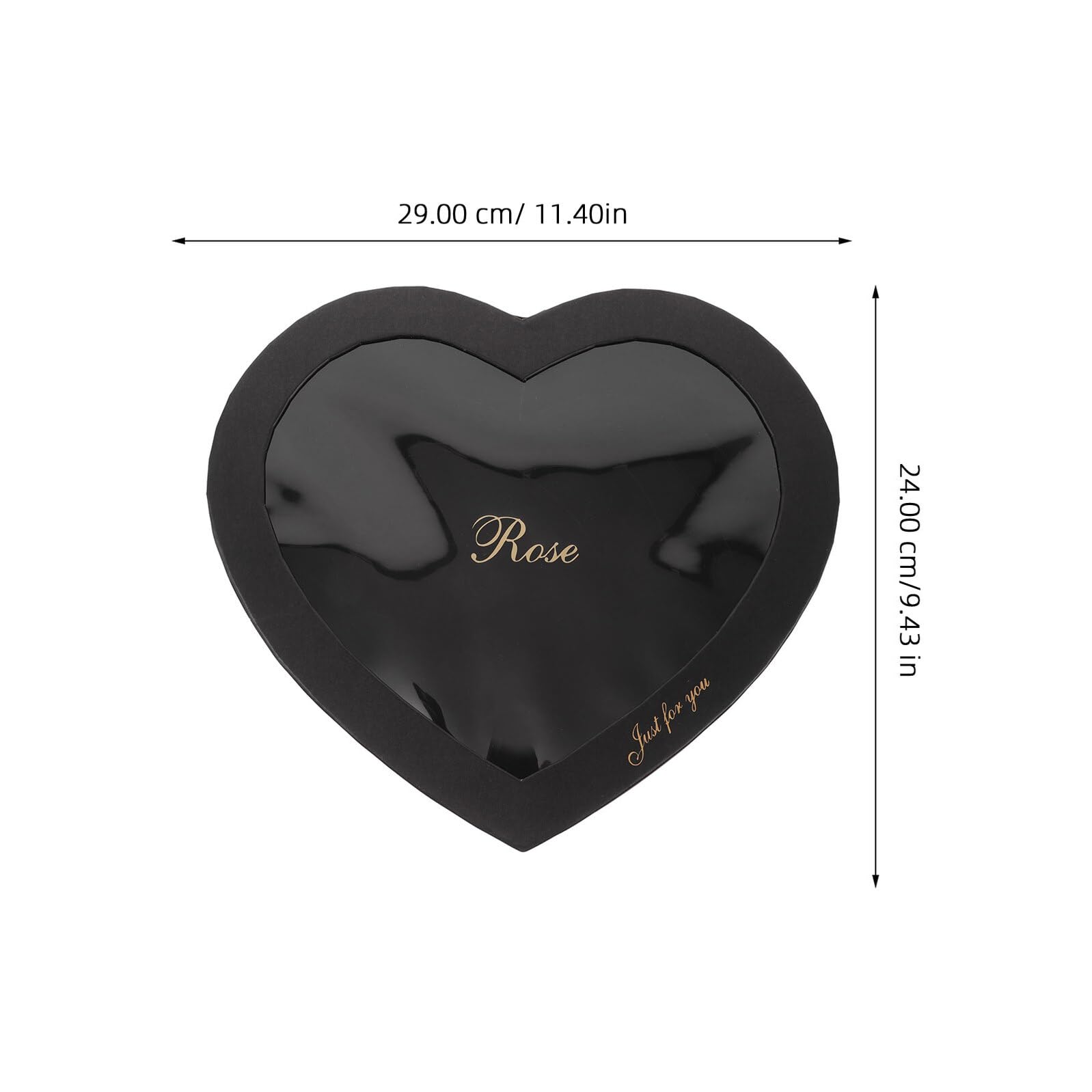 BCOATH 2 Stück Herzförmige Geschenkboxen aus Schwarzem Karton mit Sichtfenster Stapelbare Pappschachteln für Valentinstag Selbstgemacht Blumenkästen für Parfum Make Up und Blumen