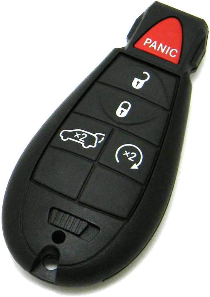 OEM Electronic 5-Button Keyless Enter-N-Go Smart Proximity Key Fob Remote Compatible with Dodge Jeep (FCC: IYZ-C01C, P/N: 05026538, 56046735)