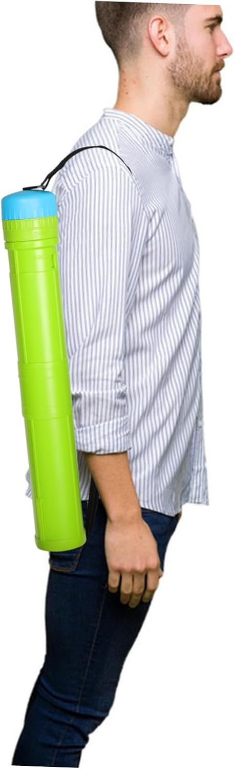 LIOOBO Retractable Poster Tube Art Supplies Carrier Storage for Blueprints Drawings Multipurpose Use with Shoulder Strap and Design