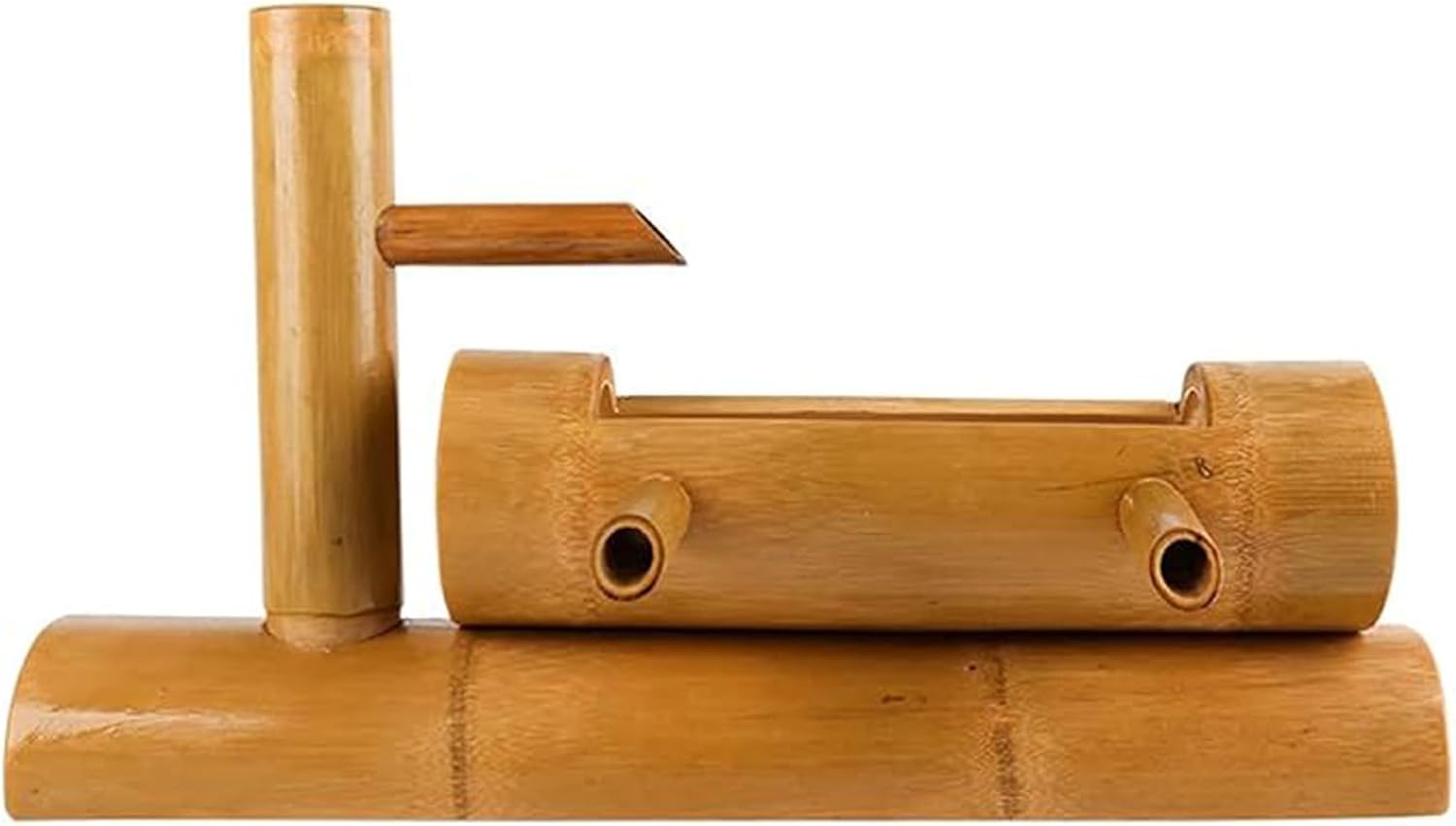 Handmade Bamboo Fountain Kit, Zen Garden Water Feature, Fish Tank Water Circulation Ornament, Indoor Pond Fountain, Water Flow Decoration, for Balcony, Bird Bath, Patio, 16in(40cm)