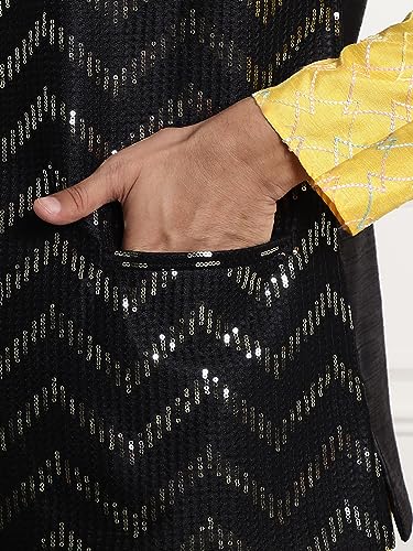 Image of SOJANYA (Since 1958 Men's Silk Blend Kurta and Pyjama with Nehru Jacket