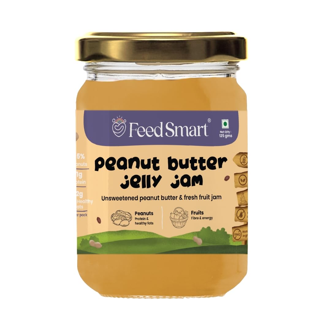 Feed Smart Peanut Butter Jelly Jam: 68% Unsweetened Peanut Butter & 32% Fresh Fruit Jam, Vegan | Protein-Packed | No Added Sugar | Perfect for Nutritious Snacking |125gm | Pack of 1 (B0DH4WQN6F) Amazon Price History, Amazon Price Tracker
