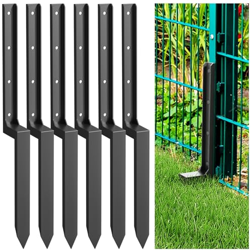 2-4-6-8 Pack Heavy Duty Fence Post Repair Kit - Thicker Fence Post Anchor Ground Spike - Black by BRRIY - Used condition - US$54.01