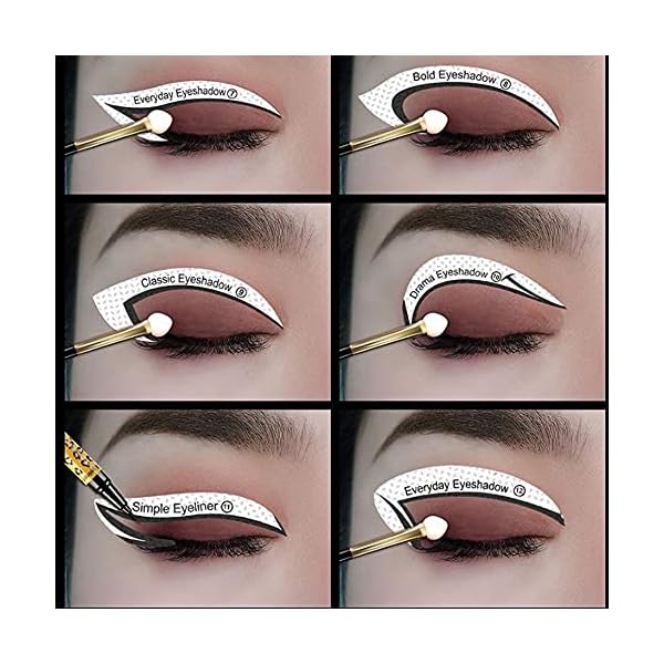 Professional Eyeliner Eyebrow Stencil Eyeshadow Stamp Pads Stencils Patches Stickers Cat Winged Eyeliner Tape for Eye…